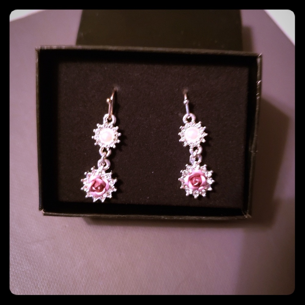 Silver Rose earrings